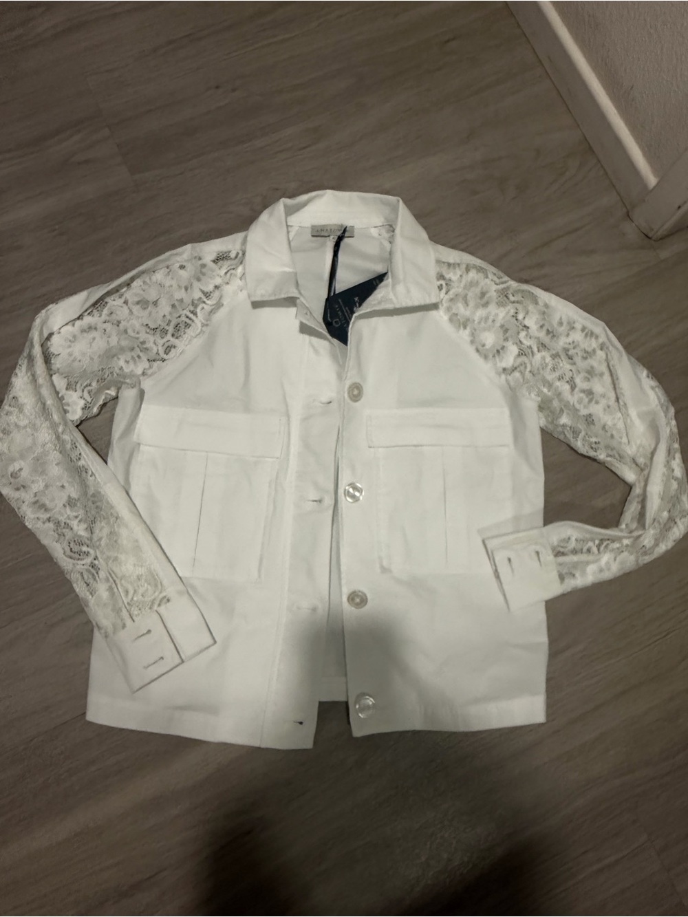 New Anatomie Sutton Jacket Women's S White Lace Sleeve Feminine ResortWear Coast